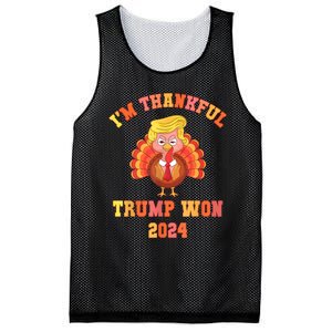 Trump Make Thanksgiving Great Again IM Thankful Trump Won Mesh Reversible Basketball Jersey Tank