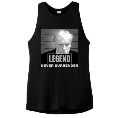 Trump never surrender 2024 Mugshot Ladies PosiCharge Tri-Blend Wicking Tank