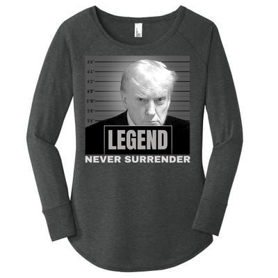 Trump never surrender 2024 Mugshot Women's Perfect Tri Tunic Long Sleeve Shirt