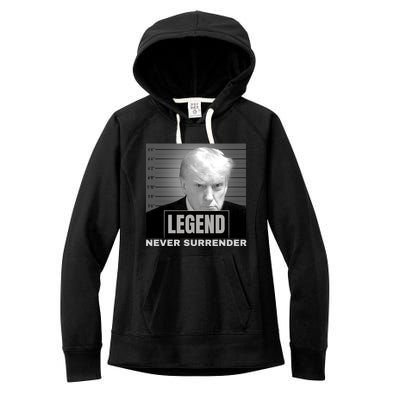 Trump never surrender 2024 Mugshot Women's Fleece Hoodie