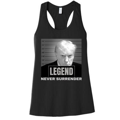 Trump never surrender 2024 Mugshot Women's Racerback Tank