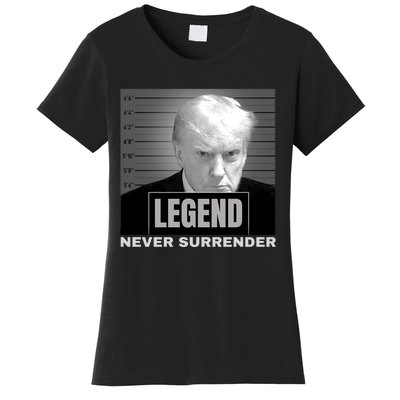 Trump never surrender 2024 Mugshot Women's T-Shirt