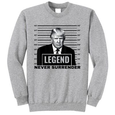 Trump never surrender 2024 Mugshot Tall Sweatshirt