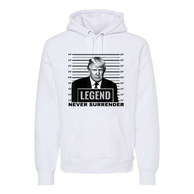 Trump never surrender 2024 Mugshot Premium Hoodie