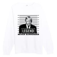 Trump never surrender 2024 Mugshot Premium Crewneck Sweatshirt