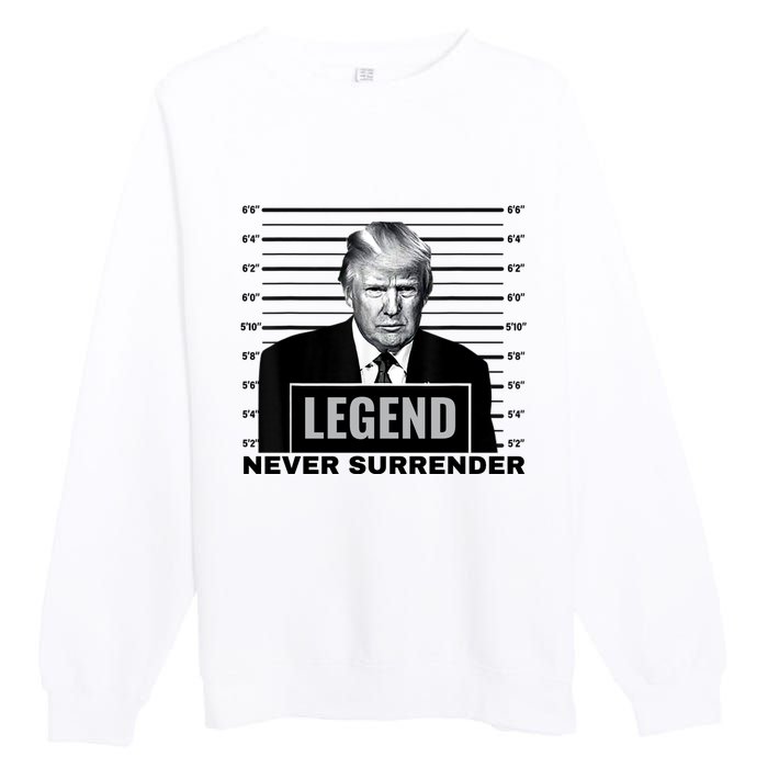 Trump never surrender 2024 Mugshot Premium Crewneck Sweatshirt