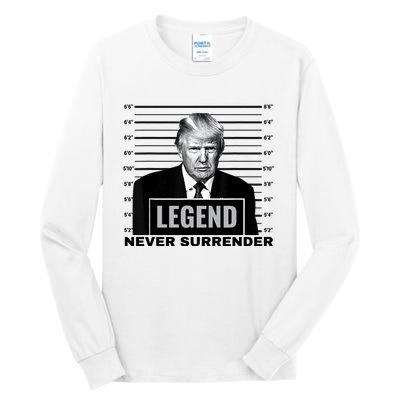 Trump never surrender 2024 Mugshot Tall Long Sleeve T-Shirt