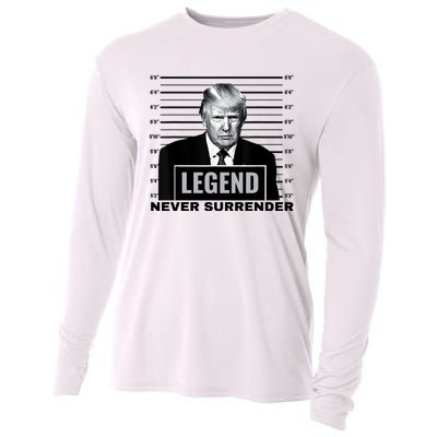 Trump never surrender 2024 Mugshot Cooling Performance Long Sleeve Crew