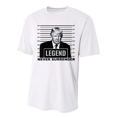 Trump never surrender 2024 Mugshot Performance Sprint T-Shirt