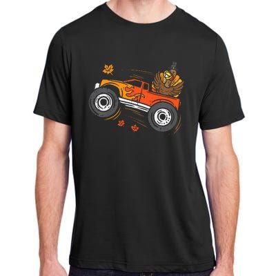 Turkey Monster Truck Funny Thanksgiving Adult ChromaSoft Performance T-Shirt