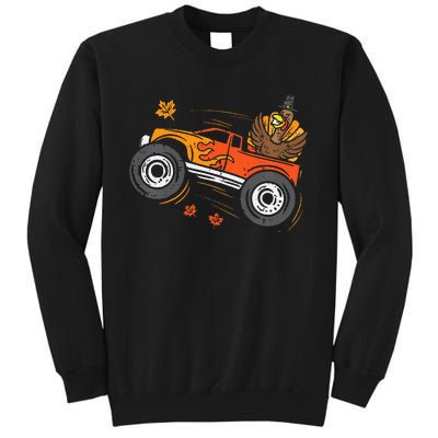 Turkey Monster Truck Funny Thanksgiving Tall Sweatshirt