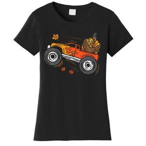 Turkey Monster Truck Funny Thanksgiving Women's T-Shirt