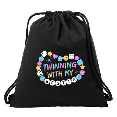 Twin Matching Twins Day Friend Twinning With My Bestie Twin Drawstring Bag