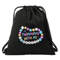 Twin Matching Twins Day Friend Twinning With My Bestie Twin Drawstring Bag