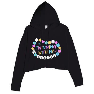 Twin Matching Twins Day Friend Twinning With My Bestie Twin Crop Fleece Hoodie