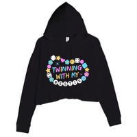 Twin Matching Twins Day Friend Twinning With My Bestie Twin Crop Fleece Hoodie