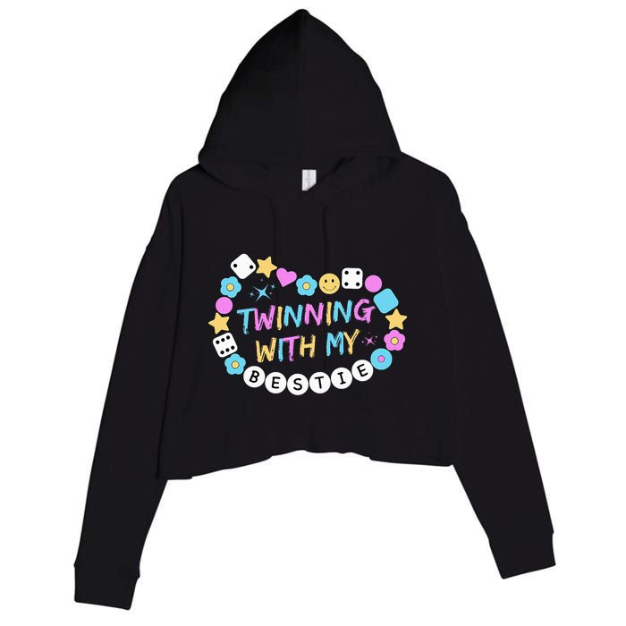Twin Matching Twins Day Friend Twinning With My Bestie Twin Crop Fleece Hoodie