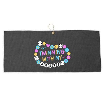 Twin Matching Twins Day Friend Twinning With My Bestie Twin Large Microfiber Waffle Golf Towel