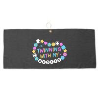 Twin Matching Twins Day Friend Twinning With My Bestie Twin Large Microfiber Waffle Golf Towel