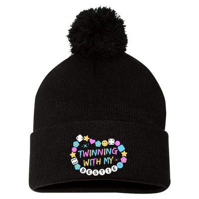 Twin Matching Twins Day Friend Twinning With My Bestie Twin Pom Pom 12in Knit Beanie