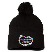 Twin Matching Twins Day Friend Twinning With My Bestie Twin Pom Pom 12in Knit Beanie