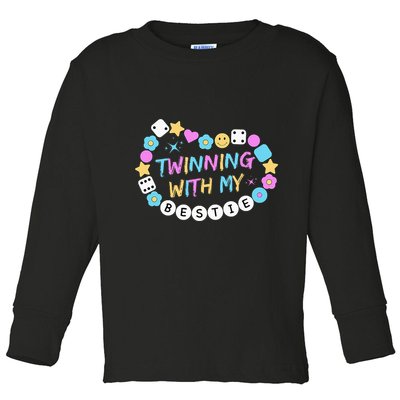 Twin Matching Twins Day Friend Twinning With My Bestie Twin Toddler Long Sleeve Shirt