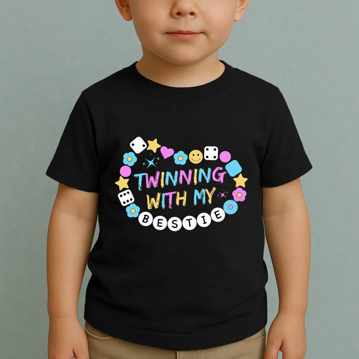 Twin Matching Twins Day Friend Twinning With My Bestie Twin Toddler T-Shirt