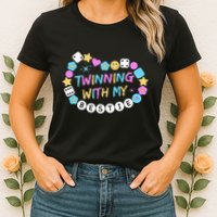 Twin Matching Twins Day Friend Twinning With My Bestie Twin Womens T-Shirt