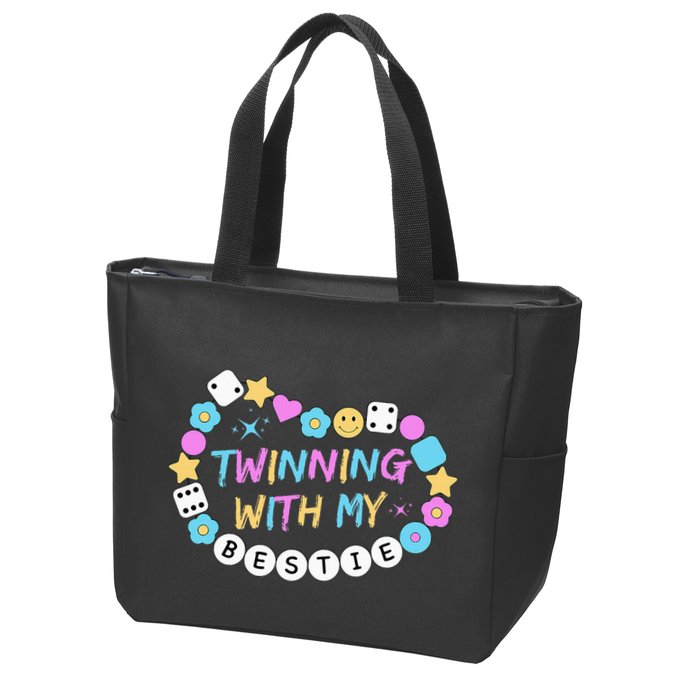 Twin Matching Twins Day Friend Twinning With My Bestie Twin Zip Tote Bag