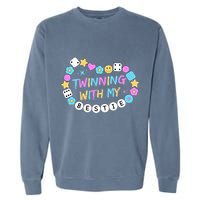 Twin Matching Twins Day Friend Twinning With My Bestie Twin Garment-Dyed Sweatshirt