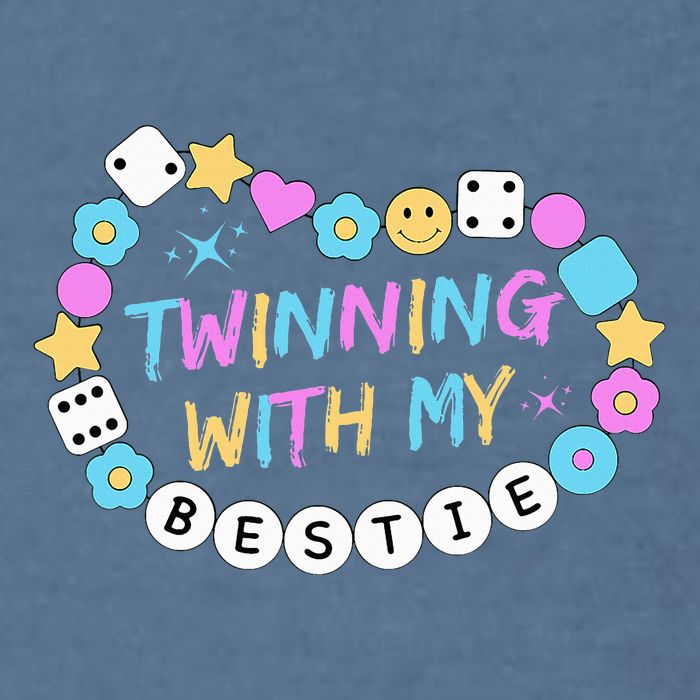 Twin Matching Twins Day Friend Twinning With My Bestie Twin Garment-Dyed Sweatshirt