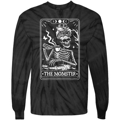 The Momster Tarot Card Skeleton Halloween Tie-Dye Long Sleeve Shirt