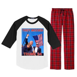 They Missed Trump 24 Donald Trump 2024 Usa Election Voting Raglan Sleeve Pajama Set