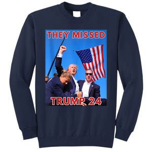 They Missed Trump 24 Donald Trump 2024 Usa Election Voting Tall Sweatshirt