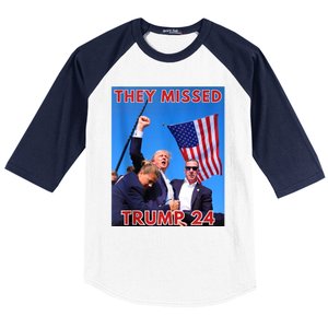 They Missed Trump 24 Donald Trump 2024 Usa Election Voting Baseball Sleeve Shirt