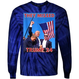 They Missed Trump 24 Donald Trump 2024 Usa Election Voting Tie-Dye Long Sleeve Shirt