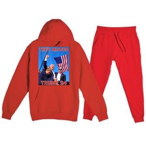 They Missed Trump 24 Donald Trump 2024 Usa Election Voting Premium Hooded Sweatsuit Set