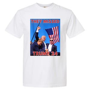 They Missed Trump 24 Donald Trump 2024 Usa Election Voting Garment-Dyed Heavyweight T-Shirt