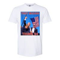 They Missed Trump 24 Donald Trump 2024 Usa Election Voting Softstyle CVC T-Shirt