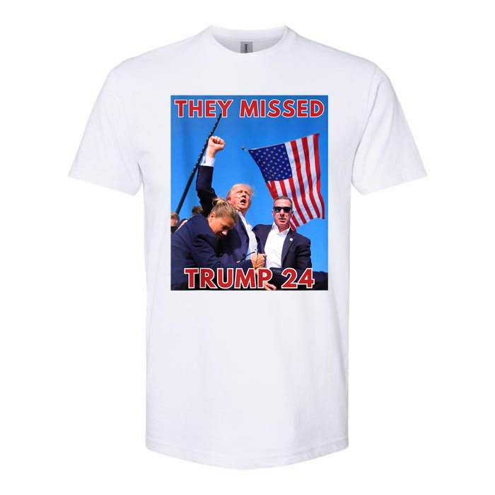 They Missed Trump 24 Donald Trump 2024 Usa Election Voting Softstyle CVC T-Shirt