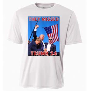 They Missed Trump 24 Donald Trump 2024 Usa Election Voting Cooling Performance Crew T-Shirt