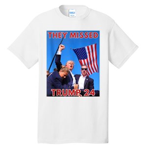 They Missed Trump 24 Donald Trump 2024 Usa Election Voting Tall T-Shirt