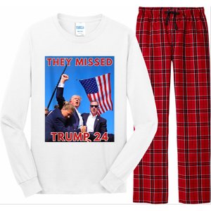 They Missed Trump 24 Donald Trump 2024 Usa Election Voting Long Sleeve Pajama Set