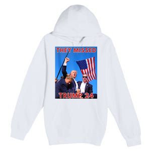 They Missed Trump 24 Donald Trump 2024 Usa Election Voting Premium Pullover Hoodie