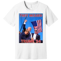 They Missed Trump 24 Donald Trump 2024 Usa Election Voting Premium T-Shirt