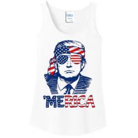 Trump 'Merica Trump Funny 4th of July Ladies Essential Tank