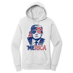 Trump 'Merica Trump Funny 4th of July Women's Pullover Hoodie