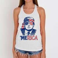 Trump 'Merica Trump Funny 4th of July Women's Knotted Racerback Tank