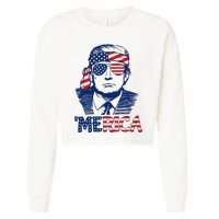 Trump 'Merica Trump Funny 4th of July Cropped Pullover Crew