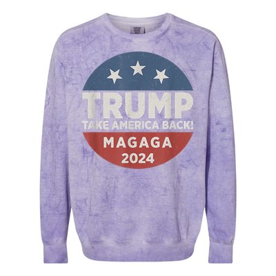 Trump Magaga Take America Back Bald Eagle Trump 2024 Magaga Colorblast Crewneck Sweatshirt